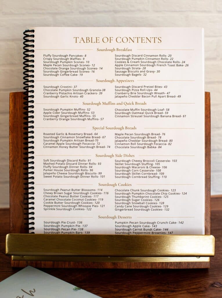 A sourdough cookbook with a rustic cover, suggesting a collection of recipes and baking knowledge for sourdough enthusiasts.