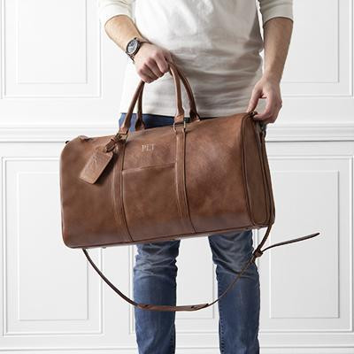 Luxe Leather Weekender Duffle Bag