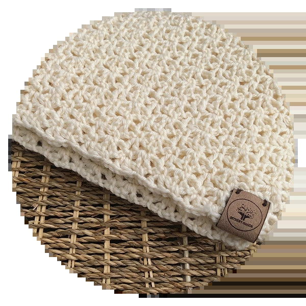 Merino Wool Baby Blanket from Esther's Hand Designs, an elegant christening shawl and a thoughtful baptism gift, handcrafted and heirloom quality.
