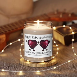 40th Ruby Anniversary Candle