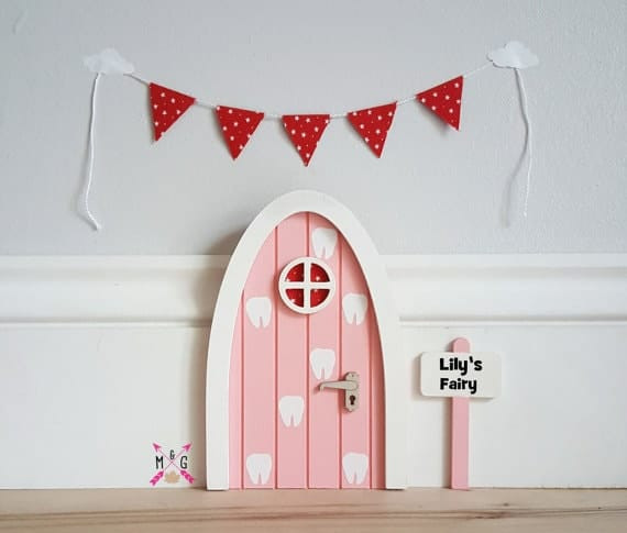 Cute ideas for tooth fairy presents including fairy doors