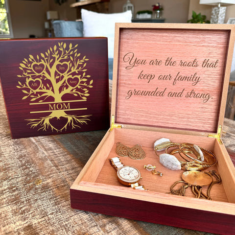 Custom Family Tree Wood Chest