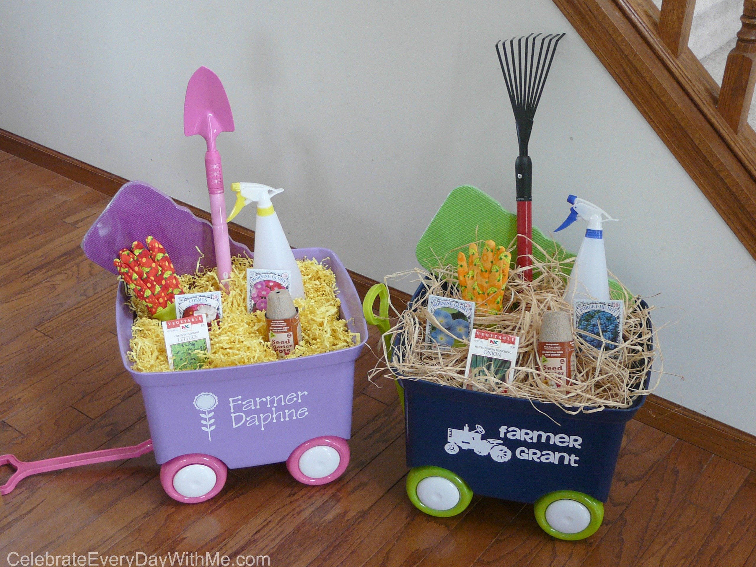 Creative crafts gift basket idea, filled with art supplies and tools for crafting enthusiasts