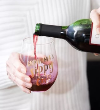 Grandma Sippy Cup Wine Glass Christmas Gift