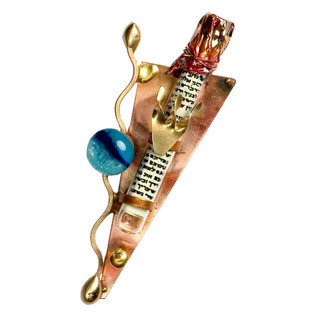 Copper Triangular Mezuzah