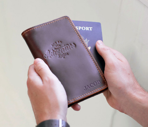 Personalized Leather Wallet with Notepad
