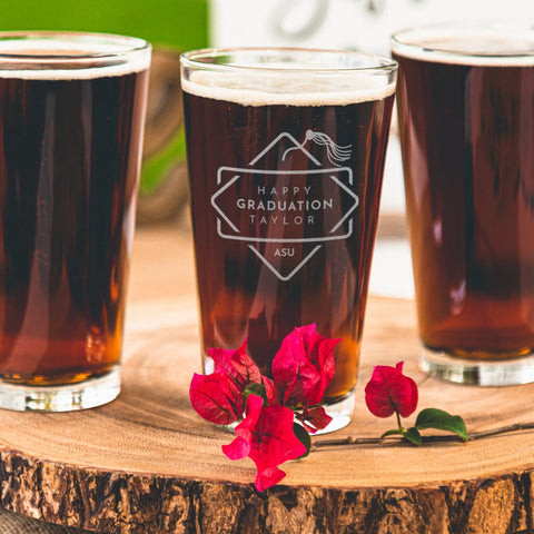 Graduation Pint Glass with Custom Engraving