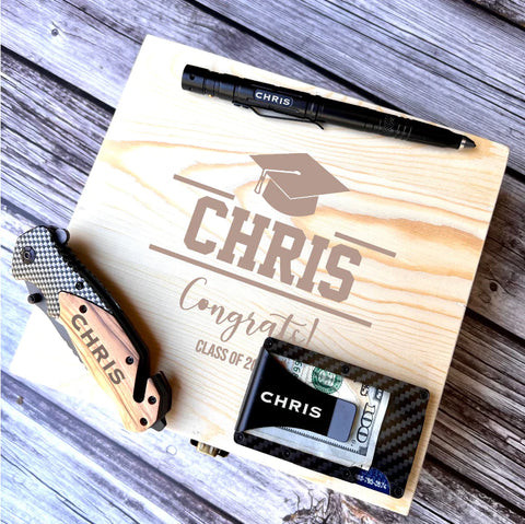 Graduation Gift Box Set with Wallet and Knife