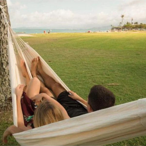 Couple in double hammock camping gift