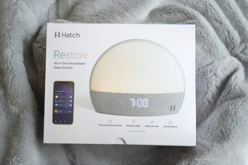 Hatch Restore Smart Sleep Assistant on a nightstand