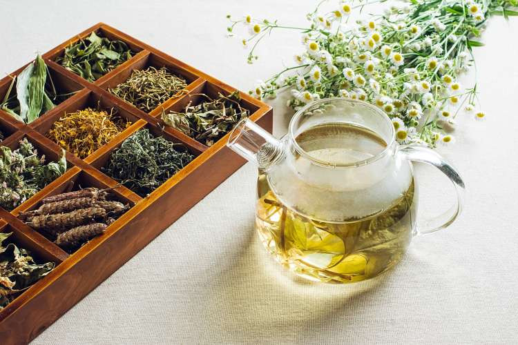Herbal tea set, a self-care birthday gift idea for wife, encouraging relaxation and wellness through soothing tea rituals (via Canva)