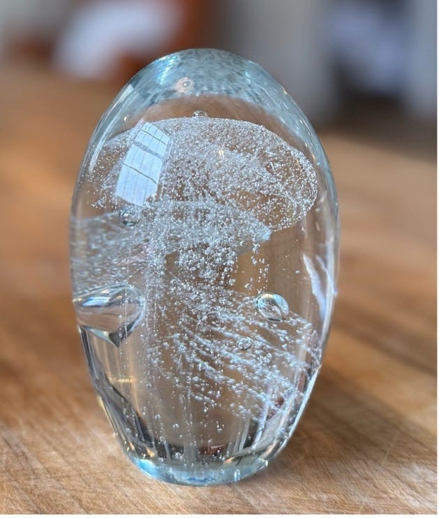 Petersham Nurseries Jellyfish paperweight, a beautiful and unique hostess gift from a thoughtful guest
