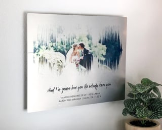 Unique Platinum Sound Wave Art Keepsake