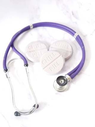 Chill Pill Nurse Bath Bomb, a relaxing lavender bath fizzy for nurse self-care