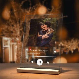 Personalized Gift Glass Art First Anniversary Gift for Boyfriend Custom Album Cover Music Plaque, Personalize Gift with Photo, Wedding