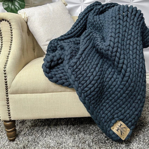 Cozy Bliss Chunky Knit Blanket Personalized 80th Birthday Gift