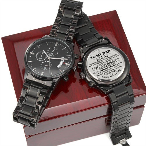 Customized Chronograph Watch, an elegant and personalized birthday gift for dad, engraved with love