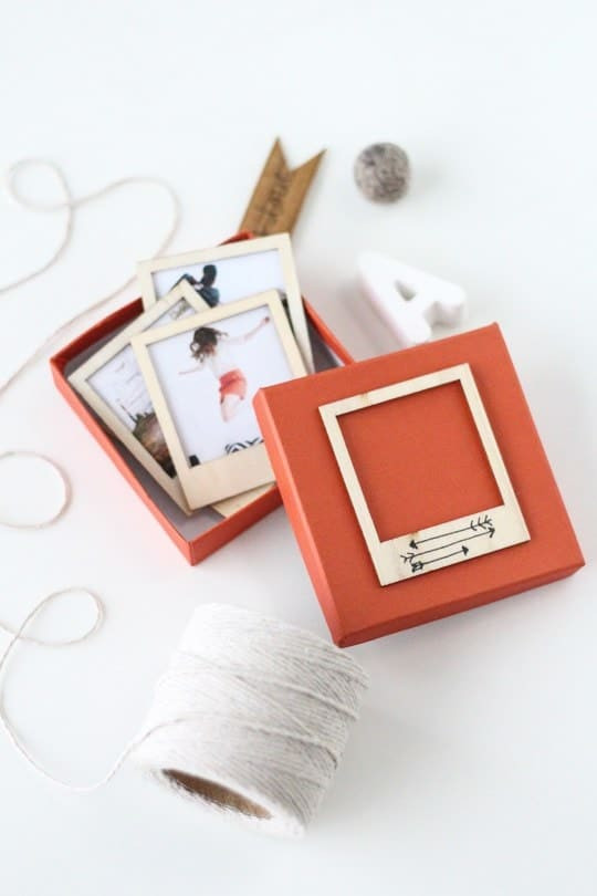 DIY Wooden Polaroid Gift Set, a sentimental and handmade birthday gift to showcase memories with dad