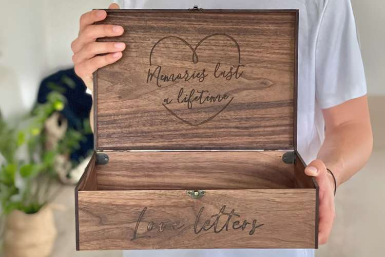 Love letter box, a sentimental birthday gift idea for wife, a keepsake for cherished love notes and memories (via Etsy)