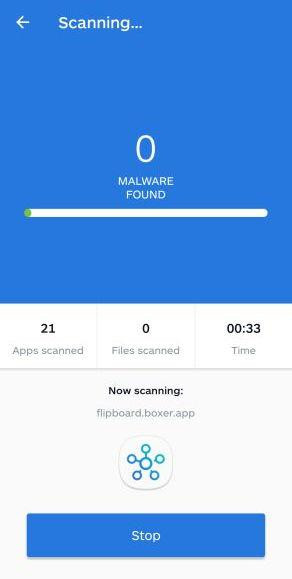 Malwarebytes scanning Android for Vmalware