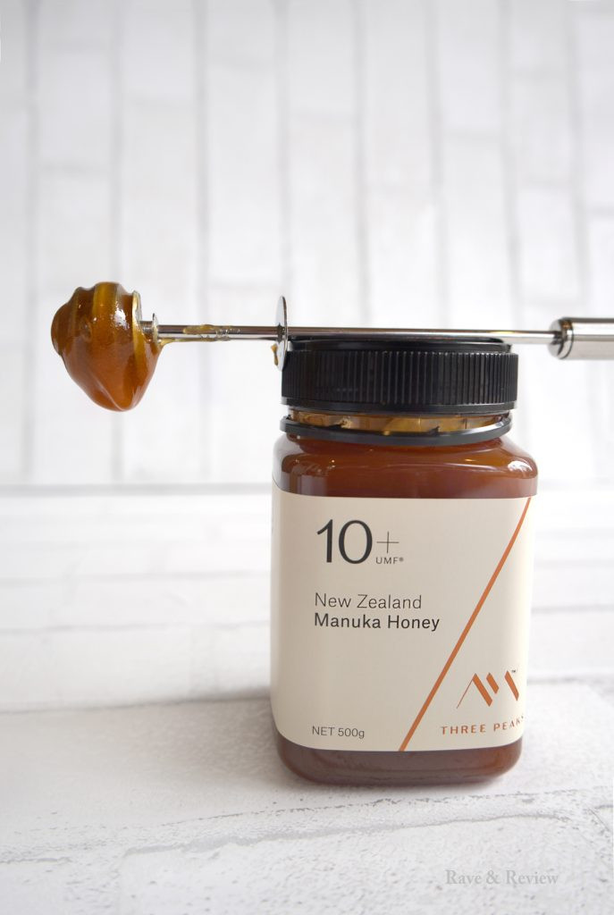 Three Peaks Manuka Honey jars with UMF ratings
