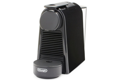 A close up of the Nespresso Essenza Mini coffee machine, highlighting its compact design suitable for dorm rooms.