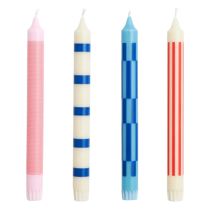 HAY Pattern Candles set of four with geometric patterns and colors