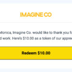 Tremendous payout notification email branded by the sending company, showing a reward is available.
