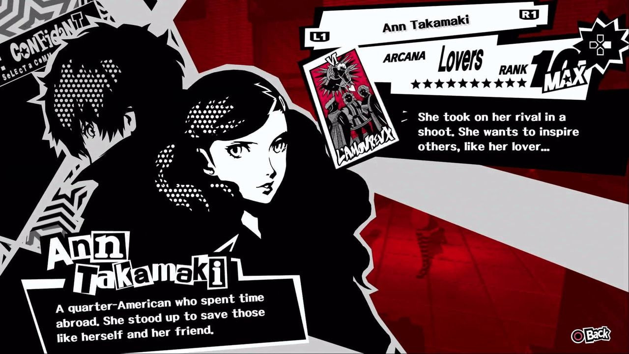 Ann Takamaki smiling warmly, a representative image for the Lovers confidant in Persona 5 Royal.