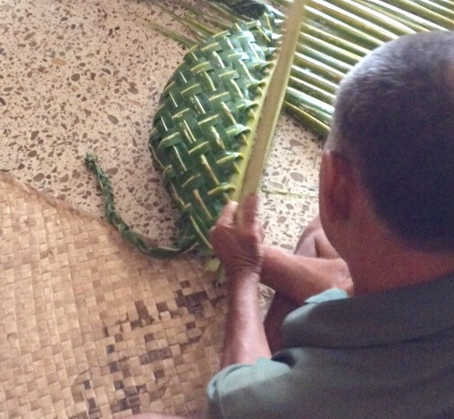 Freshly woven basket with defined border