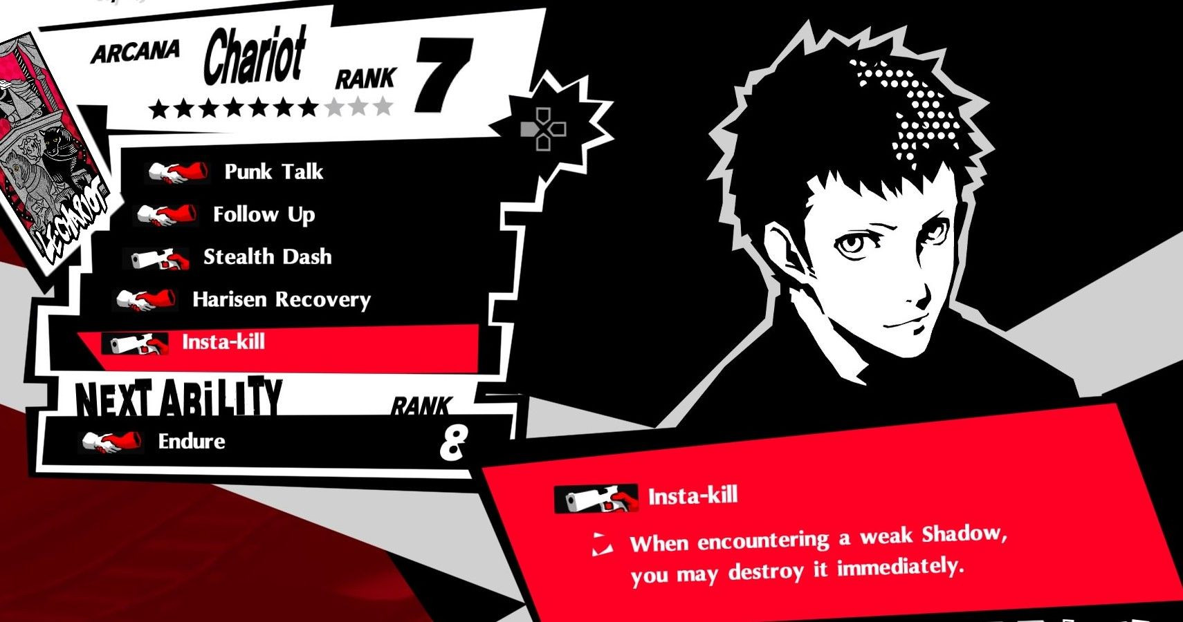 Ryuji Sakamoto striking a confident pose, emblematic of the Chariot arcana and his energetic personality in Persona 5 Royal.