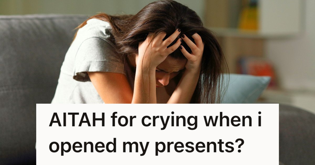 A teenage girl looking sad and disappointed during Christmas, highlighting the feeling of unwanted Christmas gifts.