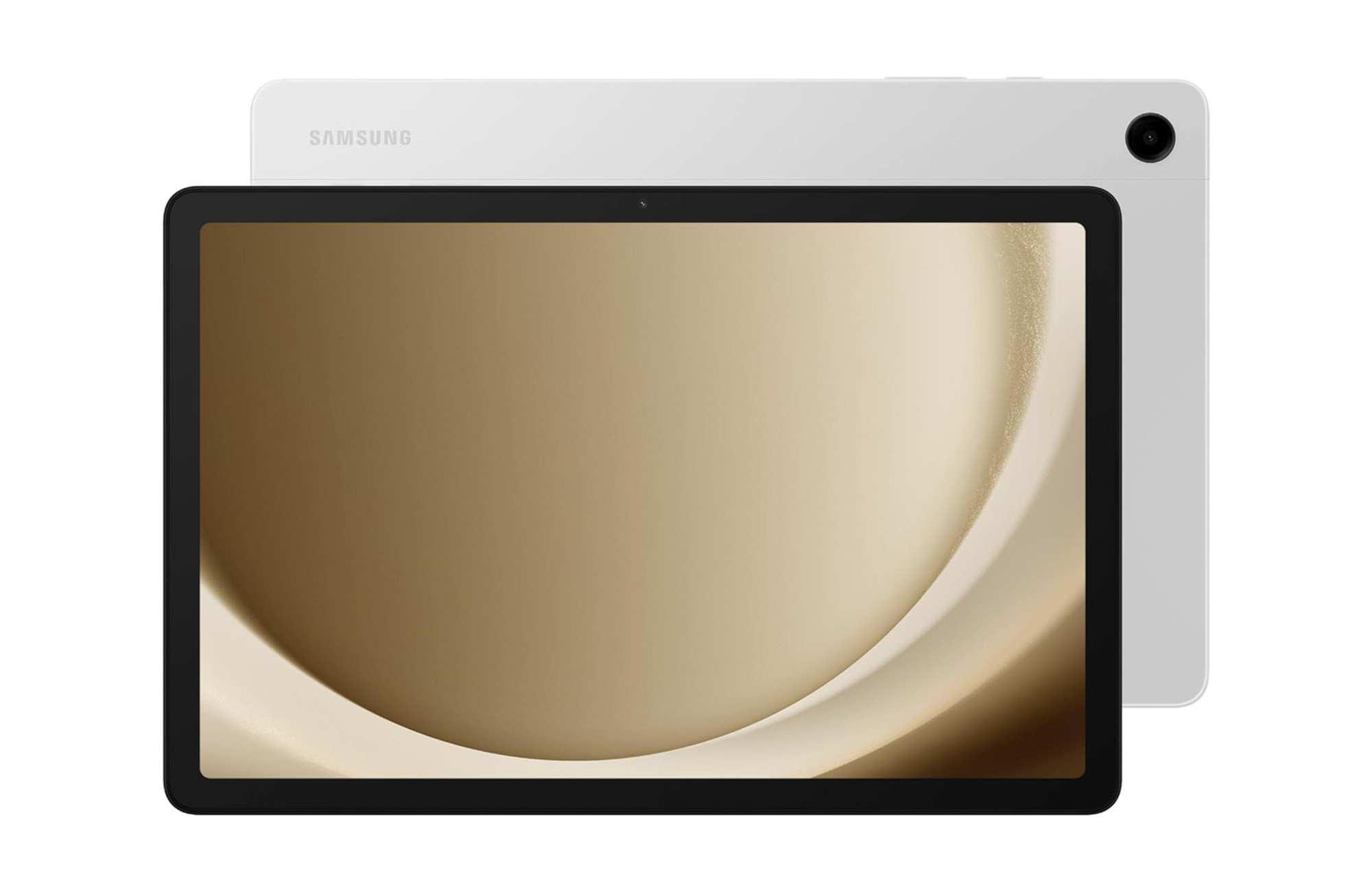 Samsung Galaxy Tab A9+, displaying its 11-inch screen and slim design, emphasizing portability and functionality as a tablet.