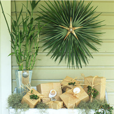 Collage of various palm leaf crafts, showcasing diverse design inspirations for natural and creative gift hampers.