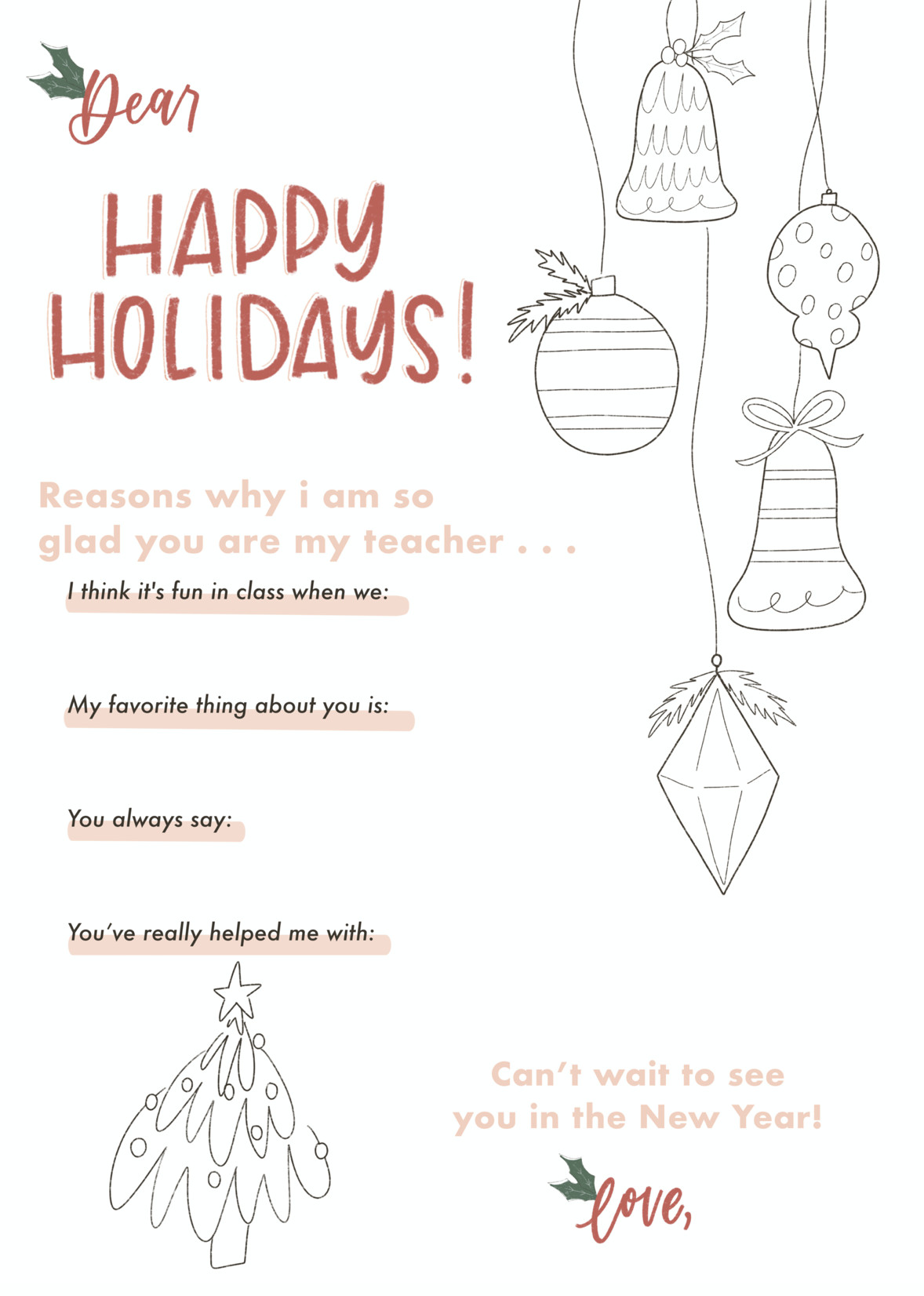Personalized Gifts for Teachers and Thank You Printable