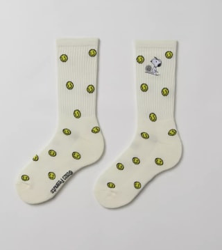 Snoopy tennis crew socks with racket design