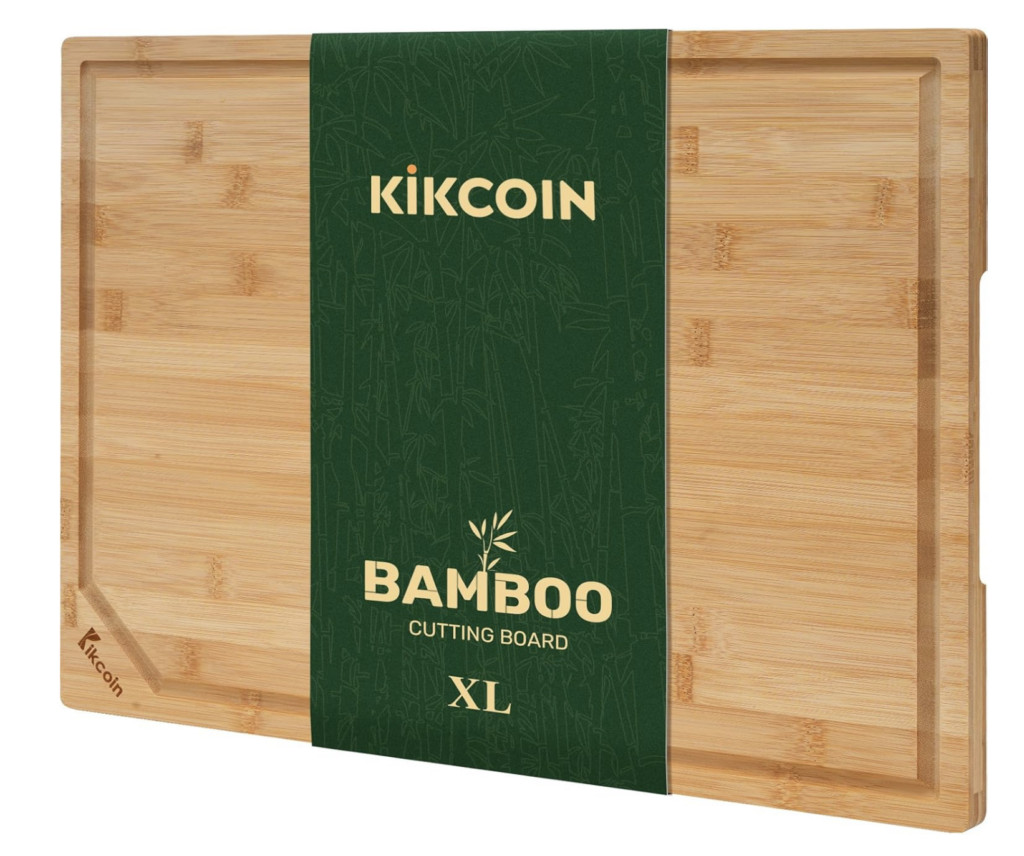 A classic wooden cutting board, highlighting a durable and versatile kitchen gift