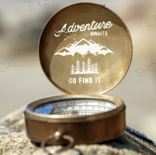 Personalized compass gift for adventurous girlfriend at Christmas