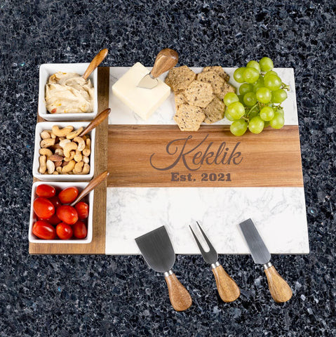 Personalized Charcuterie Board Serving Tray for Anniversary Gift