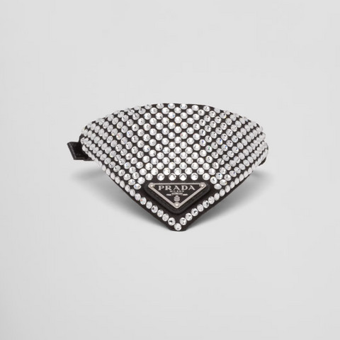 Prada Crystal-Studded Satin Pet Collar, a luxury gift for cat lovers