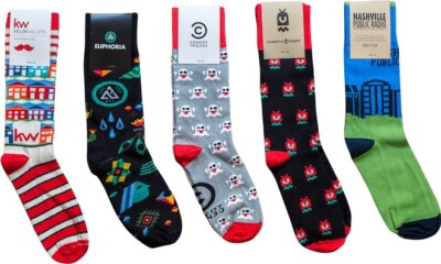 5 pairs of Swag.com Socks in different custom designs