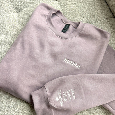 Custom Kids' Names Mama Sweatshirt Birthday Gift
