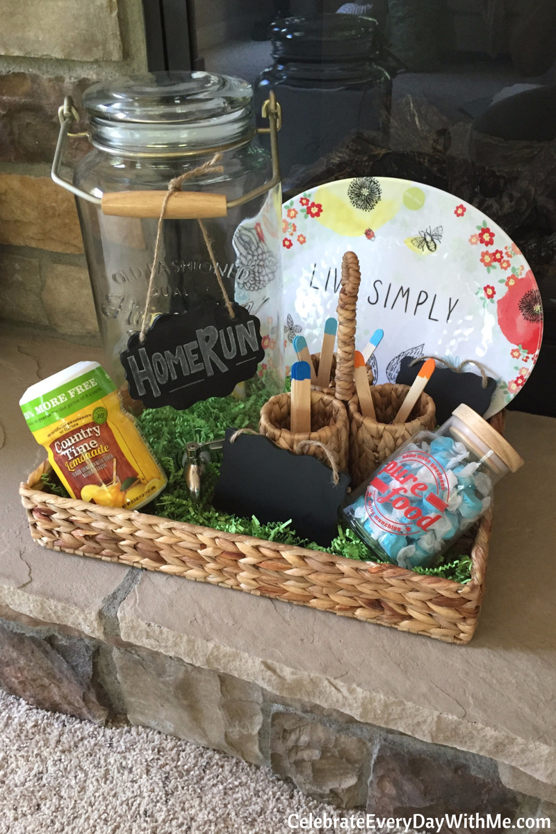 Food-themed gift basket idea, showcasing various gourmet food items attractively arranged