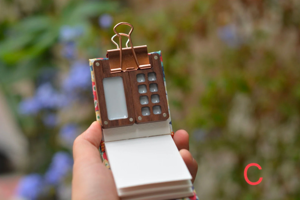 Miniature Watercolor Paint Palette with Brush