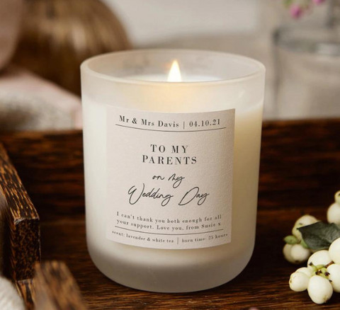 Personalized Candle for Parents