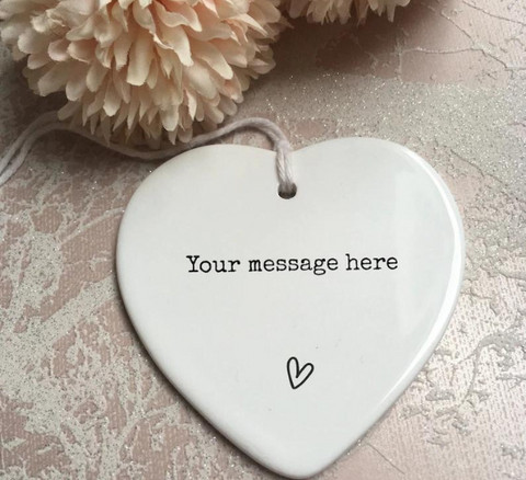 Custom Message on the Ceramic Heart Sentimental Keepsake