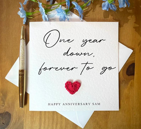Elegant First Anniversary Card Design