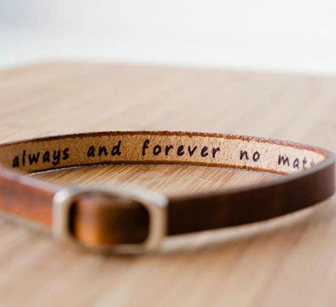 Personalized Leather Bracelet Gift for Son