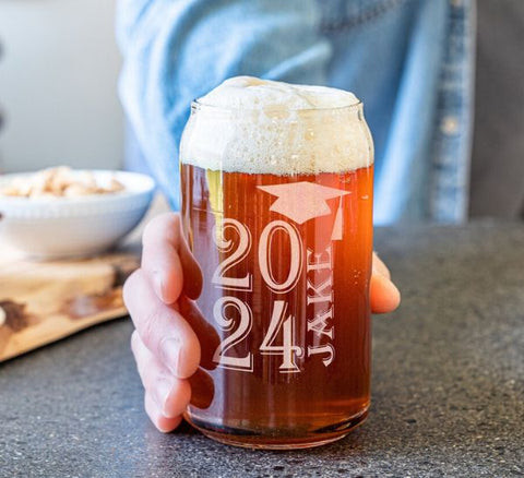 Graduation Beer Glass with Engraved Cap