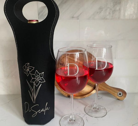 Floral Bliss Wine Gift Set Personalized 80th Birthday Gift